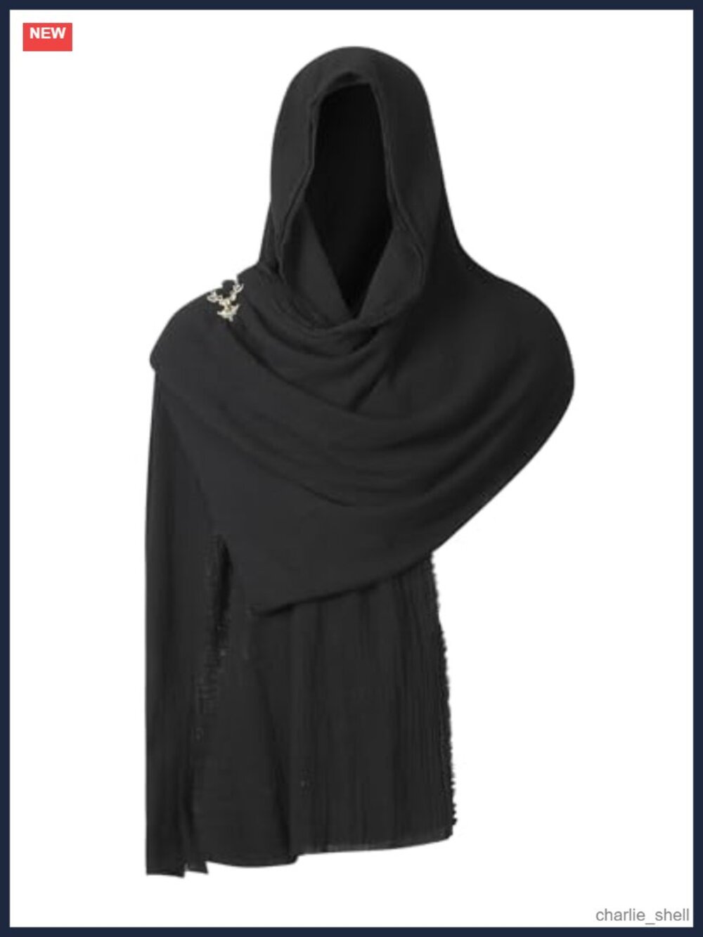 Renaissance Hooded Cowl Shawl Medieval Cosplay Cape Cotton LARP Costume